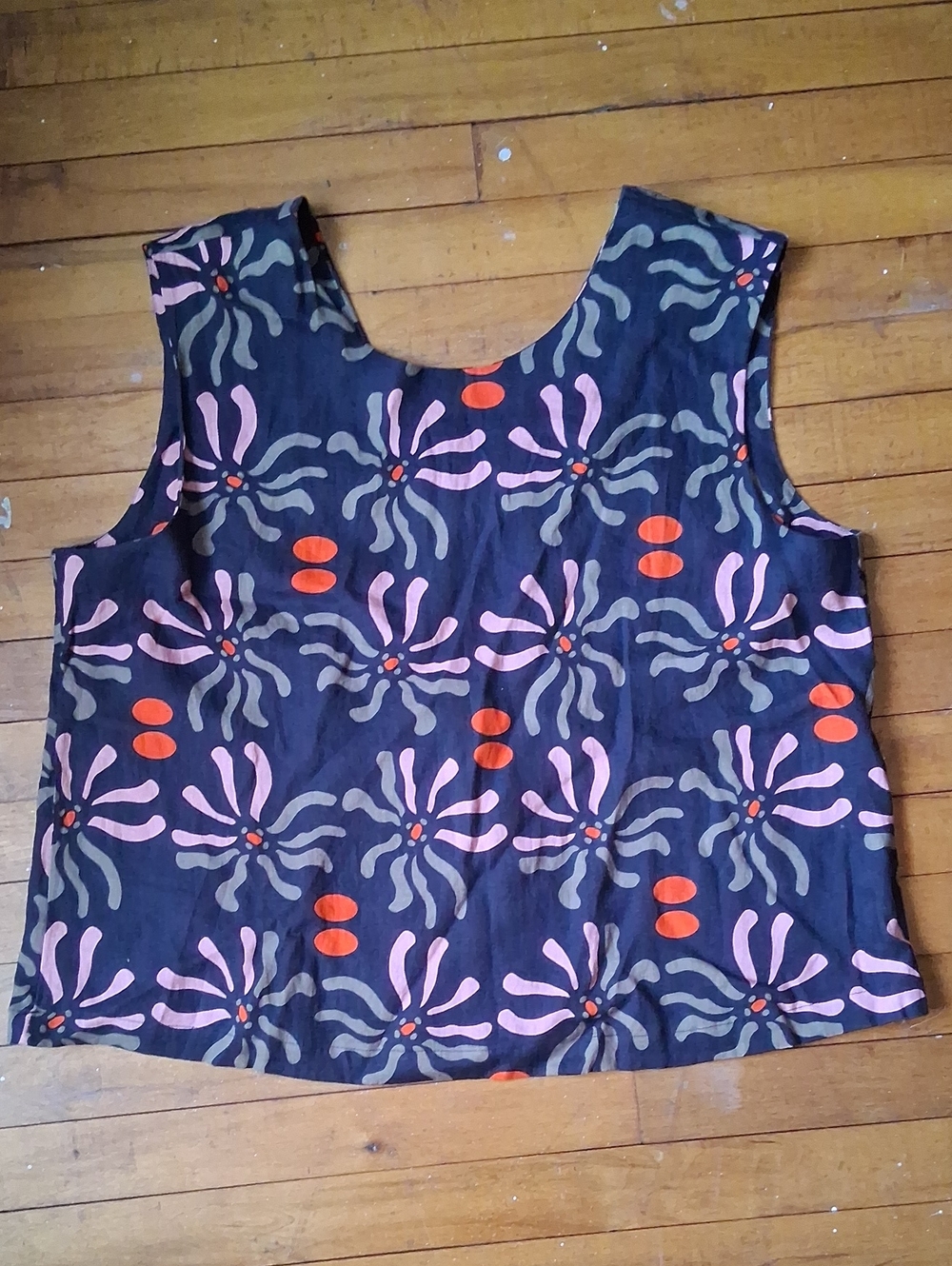 Foil 100% Linen Top Sz 14